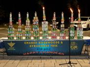 Menorah made of donated cans