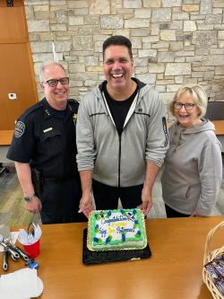Officer Benny Martinez at his retirement party