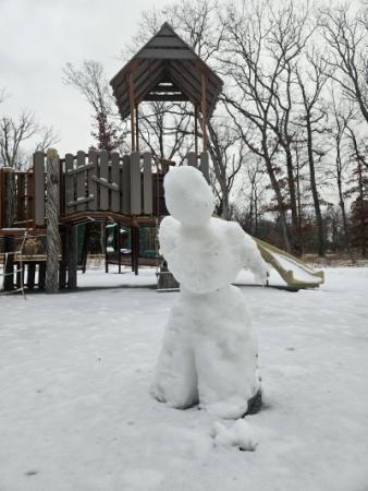 Snowperson at the playground