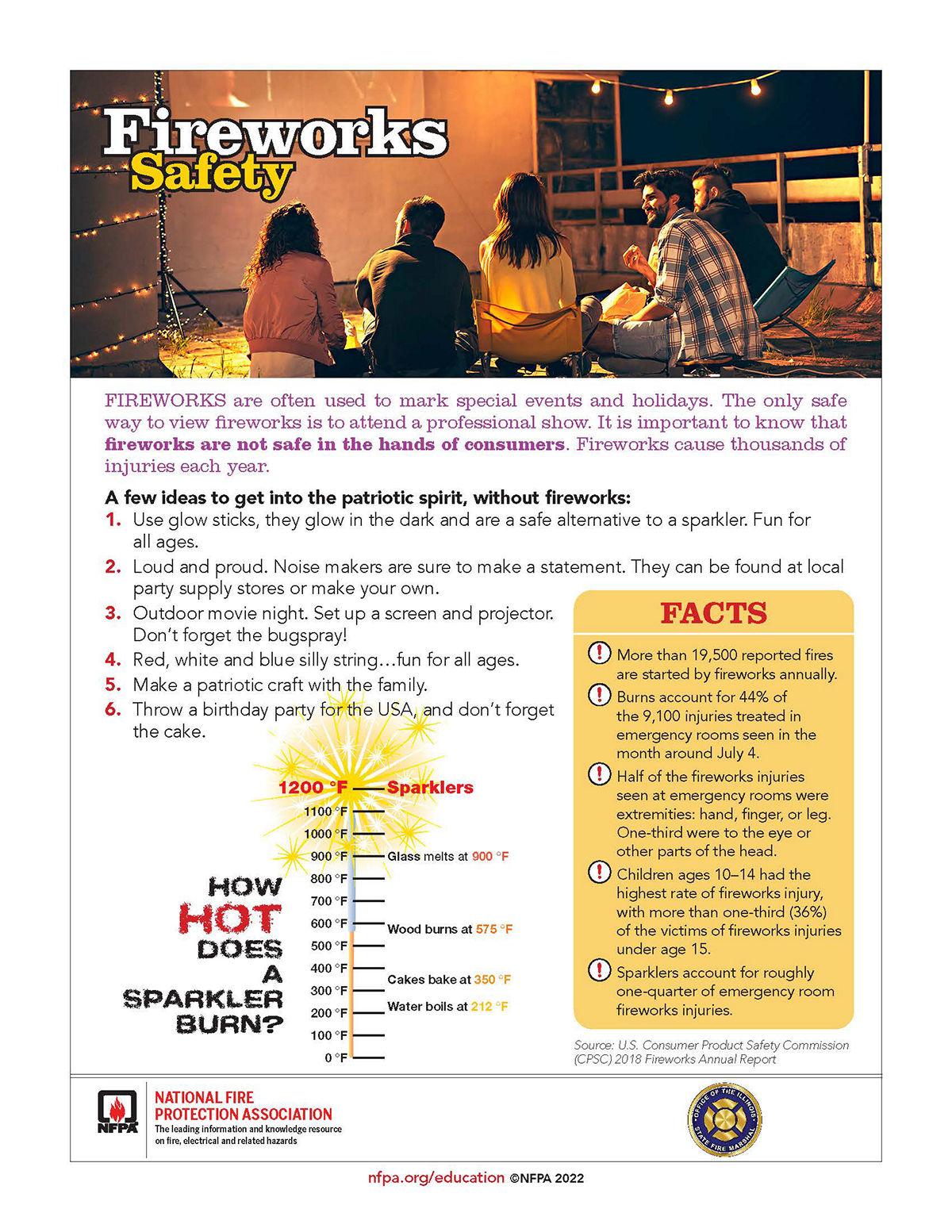 Fireworks Safety Tips Flyer | Alternatives to Fireworks