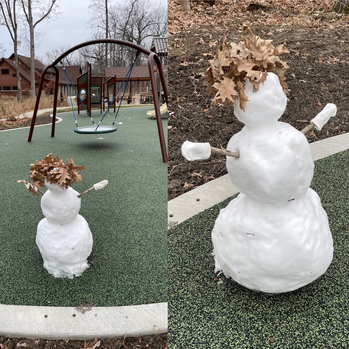 Snowperson at the playground